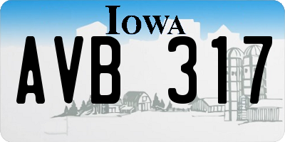 IA license plate AVB317