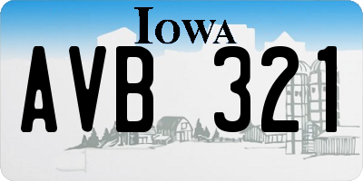 IA license plate AVB321
