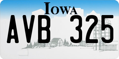 IA license plate AVB325