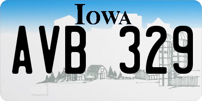 IA license plate AVB329