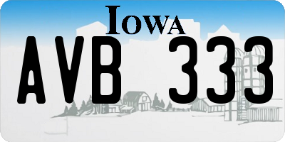 IA license plate AVB333