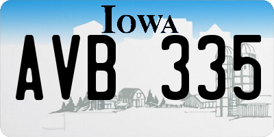 IA license plate AVB335