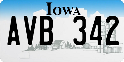 IA license plate AVB342