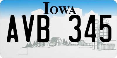 IA license plate AVB345