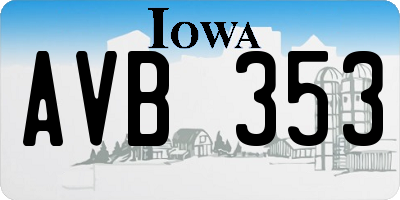 IA license plate AVB353