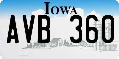 IA license plate AVB360