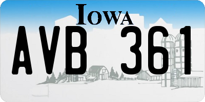 IA license plate AVB361