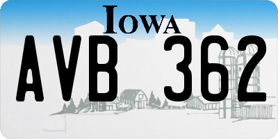 IA license plate AVB362