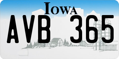 IA license plate AVB365