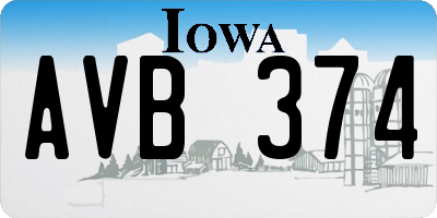 IA license plate AVB374