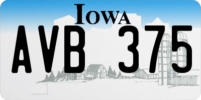 IA license plate AVB375