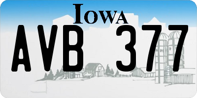 IA license plate AVB377