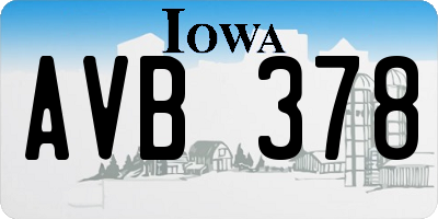 IA license plate AVB378