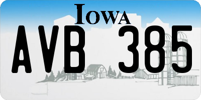 IA license plate AVB385