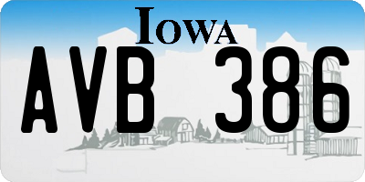 IA license plate AVB386