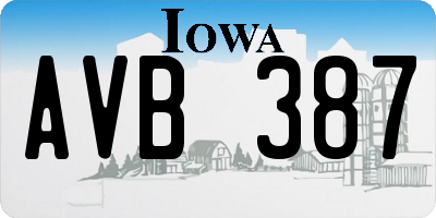 IA license plate AVB387