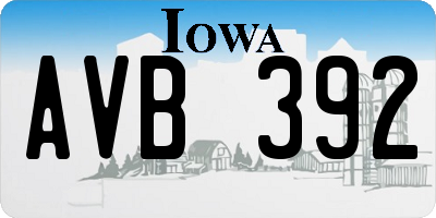 IA license plate AVB392