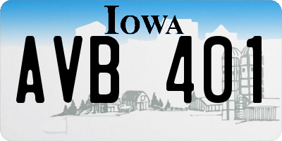 IA license plate AVB401