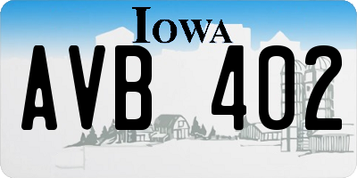 IA license plate AVB402