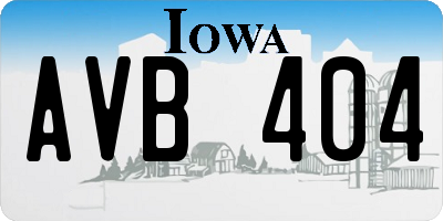 IA license plate AVB404