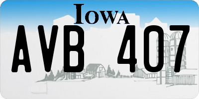 IA license plate AVB407