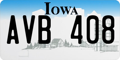 IA license plate AVB408