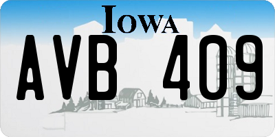IA license plate AVB409