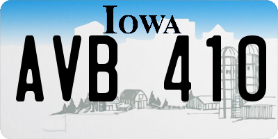 IA license plate AVB410