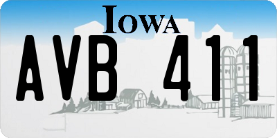 IA license plate AVB411