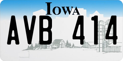 IA license plate AVB414