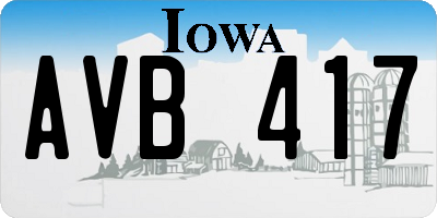 IA license plate AVB417