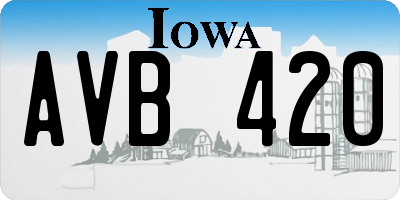 IA license plate AVB420