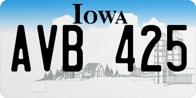 IA license plate AVB425
