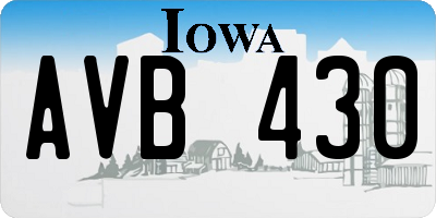 IA license plate AVB430