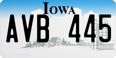 IA license plate AVB445