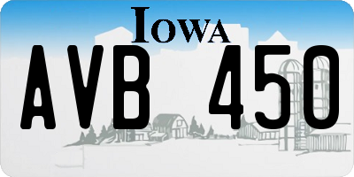 IA license plate AVB450