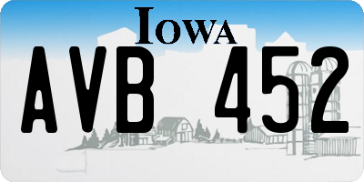 IA license plate AVB452