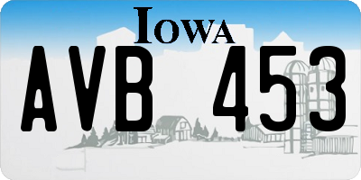 IA license plate AVB453