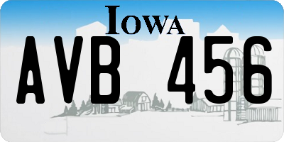 IA license plate AVB456