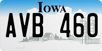 IA license plate AVB460