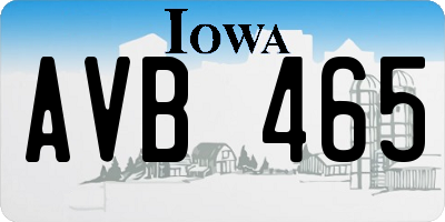 IA license plate AVB465