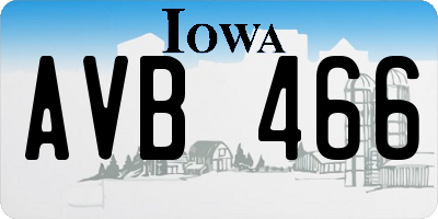 IA license plate AVB466