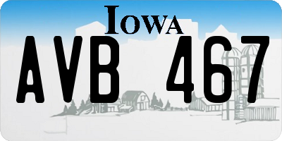 IA license plate AVB467