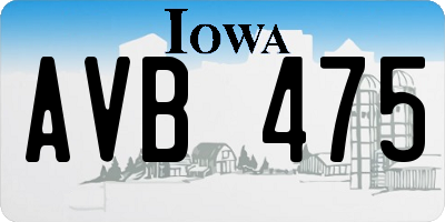 IA license plate AVB475