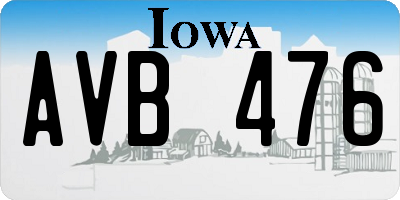 IA license plate AVB476