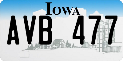 IA license plate AVB477