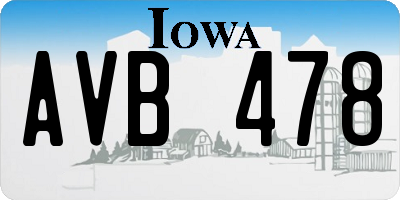 IA license plate AVB478