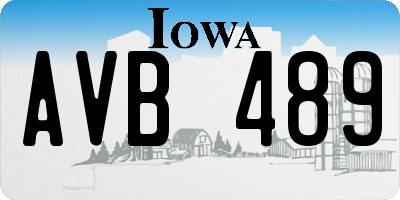IA license plate AVB489