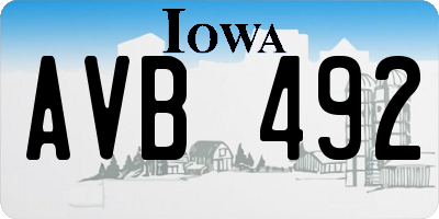 IA license plate AVB492