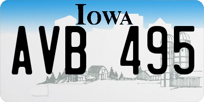 IA license plate AVB495